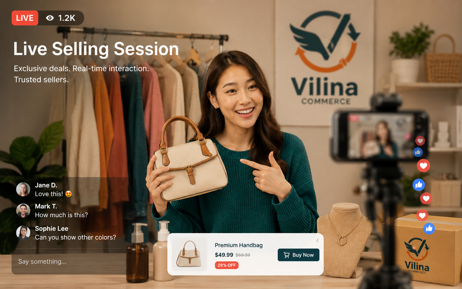 Vilina live selling session